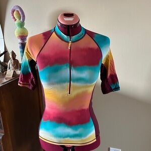 Swim set - Teal, Yellow, Red. Zip front top . Reversible bottom .